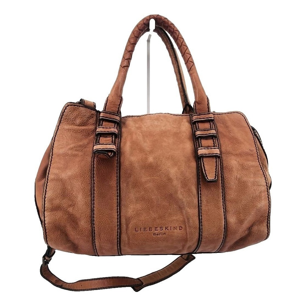 Liebeskind Berlin Satchel Bag Women Medium Brown Leather Crossbody Boho